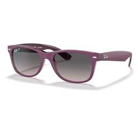 Ray ban Neuf Wayfarer RB2132 6606M3 58-18 Mat Transparent Violet Gris Polarisé