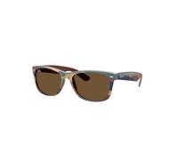 Ray-Ban Unisex Sunglass New Wayfarer Classic - Couleur du Monture: Marron et bleu camouflage, Couleur de Lentille: Marron foncé
