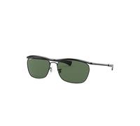 Ray-Ban Olympian Ii Deluxe Lunettes De Soleil Monture Noir Brillant Verres Vert Polarisé 60-16