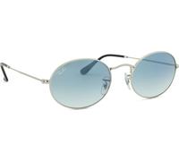 Ray - Ban Unisex Ray - Ban RB3547 OVAL 003/3F Lunettes de soleil Métal Argent Bleu Ronde Normale Ombré