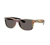 Ray-Ban Rb2132 New Wayfarer, Lunettes de Soleil Mixte, Noir avec Camouflage Vert/Gris foncé, 55 mm