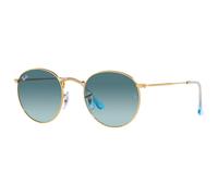 Ray - Ban Unisex Ray - Ban RB3447 ROUND METAL 001/3M Lunettes de soleil Métal Or Bleu Ronde Normale