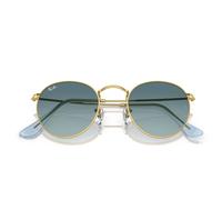 Ray - Ban Unisex Ray - Ban RB3447 ROUND METAL 001/3M Lunettes de soleil Métal Or Bleu Ronde Normale