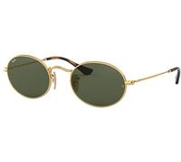 Ray - Ban Unisex RB3547N OVAL 001 Lunettes de soleil Métal Or Vert G15 Ronde Normale