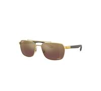 Ray-Ban Rb3701 Lunettes De Soleil Monture Marron Verres Or Polarisé 59-17