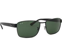 Ray - Ban Unisex Ray - Ban RB3750 002/31 Lunettes de soleil Métal Noir Vert G15 Carré Normale