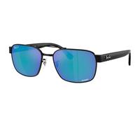 Ray Ban - RB3751CH Polished Black Chromance Grey Blue Mirror Polar - 61 - Lunettes de soleil