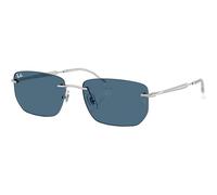 Ray-Ban Lunettes de soleil RB 3768 (003/80) Métal argent géométriques Verres bleus Femme