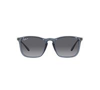 Ray-Ban RB4187 Chris 6592T3 Lunettes de soleil unisexes, Bleu transparent/gris ombré, 54/18/145