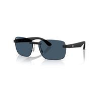 Ray - Ban Unisex Ray - Ban RB4470CH 601S1C Lunettes de soleil Coup d'oeil Noir Géométrique Polarisé