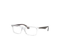 Ray-Ban Rb7047 Optics Monture Transparent Gris Verres Transparents Polarisé 56-17