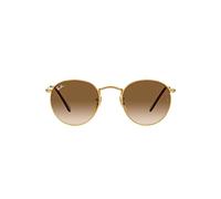 Ray - Ban Unisex Ray - Ban RB3447 ROUND METAL 001/51 Lunettes de soleil Métal Or Marron Ronde Normale Ombré