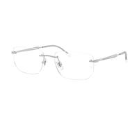 Ray - Ban Unisex Ray - Ban RX3768V 2501 Montures optiques Métal Argent Transparent Géométrique Normale