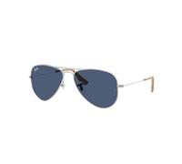 Ray-Ban Sunglass Aviator Kids - Couleur du Monture: Argent, Couleur de Lentille: Bleu foncé