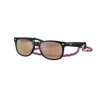 Ray-Ban Sunglass New Wayfarer Kids Summer Capsule - Couleur du Monture: Caoutchouc noir, Couleur de Lentille: Orange Rose effet miroir