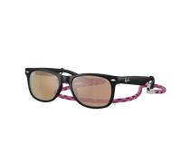 Ray-Ban Sunglass RB9052S New Wayfarer Kids Summer Capsule - Couleur du Monture: Caoutchouc noir, Couleur de Lentille: Orange Rose effet miroir