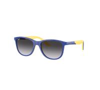 Ray-Ban Sunglass RB9077S Kids Bio-Based - Couleur du Monture: Bleu sur Jaune, Couleur de Lentille: Gris/Bleu