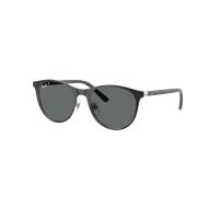 Ray-Ban Sunglass RB9552S Kids - Couleur du Monture: Noir sur Argent, Couleur de Lentille: Gris foncé Polarisé