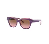 Ray-Ban Sunglass State Street Kids - Couleur du Monture: Violet sur Transparent Rose, Couleur de Lentille: Marron dégradé Rose