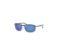 Ray - Ban Unisex Ray - Ban RB3671CH CHROMANCE 92044L Lunettes de soleil Métal Bleu Gris Pillow Polarisé Miroir