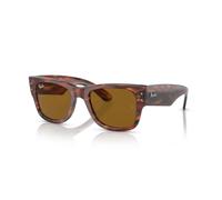Ray-Ban Mega Wayfarer Lunettes De Soleil Monture Rayé Havana Verres Marron 51-21