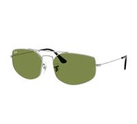 Ray-Ban, unisex, Accessoires, Gris, Taille: 60 MM Rb3845 Lunettes de Soleil, Monture Argent, Verres Verts