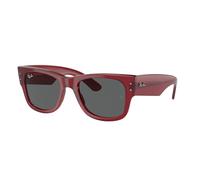Ray - Ban Unisex Ray - Ban RB0840S MEGA WAYFARER 6679B1 Lunettes de soleil Acétate Rouge Gris Carré Normale