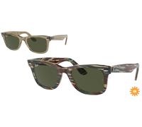 Ray - Ban Unisexe RB2140 Wayfarer 138731 Des lunettes de soleil Plastique Gris Vert Au carré Normale
