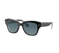 Ray - Ban Unisex Ray - Ban RB2186 STATE STREET 12943M Lunettes de soleil Acétate Noir Bleu Carré Normale Ombré
