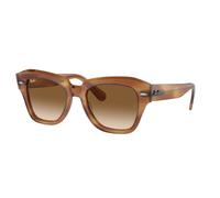 Ray - Ban Unisex Ray - Ban RB2186 STATE STREET 140351 Lunettes de soleil Acétate Tortue Marron Carré Normale Ombré