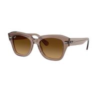 Ray - Ban Unisex Ray - Ban RB2186 STATE STREET 682785 Lunettes de soleil Acétate Marron Marron Carré Normale Ombré