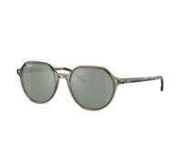 Ray - Ban Unisex Ray - Ban RB2195 66355C Lunettes de soleil Plastique Vert Transparent Argent Carré Miroir