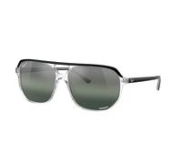 Ray - Ban Unisex Ray - Ban RB2205 BILL ONE 1294G6 Lunettes de soleil Acétate Noir Argent Géométrique Polarisé Miroir
