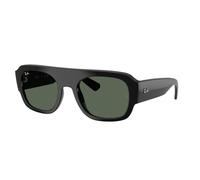 Ray - Ban Unisex Ray - Ban RB2218 667771 Lunettes de soleil Acétate Noir Vert Géométrique Normale