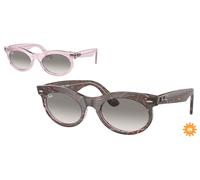Ray - Ban Unisex Ray - Ban RB2242 WAYFARER OVAL 138432 Lunettes de soleil Acétate Violet Gris Ronde Normale Ombré