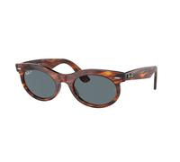 Ray - Ban Unisex Ray - Ban RB2242 WAYFARER OVAL 954/3R Lunettes de soleil Acétate Marron Bleu Ronde Polarisé Antireflet
