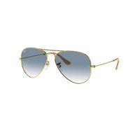 Ray - Ban Unisex Ray - Ban RB3025 AVIATOR 001/3F Lunettes de soleil Métal Or Bleu Pilote Normale