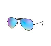 Ray-Ban Unisex Sunglass RB3025 Aviator Flash Lenses Gradient - Couleur du Monture: Noir, Couleur de Lentille: Bleu Flash