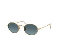 Ray - Ban Unisex Ray - Ban RB3547 OVAL 001/3M Lunettes de soleil Métal Or Bleu Ronde Normale Ombré