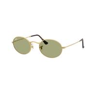 Ray - Ban Unisex Ray - Ban RB3547 OVAL 001/4E Lunettes de soleil Métal Or Vert Ronde Normale