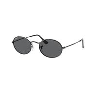 Ray - Ban Unisex Ray - Ban RB3547 OVAL 002/B1 Lunettes de soleil Métal Noir Gris Ronde Normale