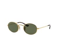 Ray - Ban Unisex Ray - Ban RB3547N OVAL 001 Lunettes de soleil Métal Or Vert G15 Ronde Normale