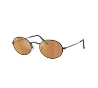 Ray - Ban Unisex Ray - Ban RB3547N OVAL 002/40 Lunettes de soleil Métal Noir Marron Ronde Miroir