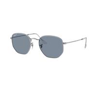 Ray - Ban Unisex Ray - Ban RB3548N HEXAGONAL 003/02 Lunettes de soleil Acier Argent Bleu Géométrique Polarisé