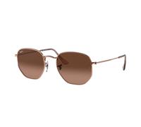 Ray - Ban Unisex Ray - Ban RB3548N HEXAGONAL 9069A5 Lunettes de soleil Métal Bronze Marron Géométrique Normale Ombré