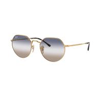 Ray - Ban Unisex Ray - Ban RB3565 JACK 001/GD Lunettes de soleil Métal Or Bleu Géométrique Normale Ombré