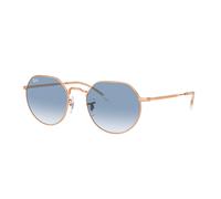 Ray - Ban Unisex Ray - Ban RB3565 JACK 92023F Lunettes de soleil Métal Or Bleu Géométrique Normale Ombré