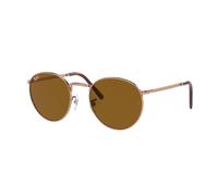 Ray - Ban Unisex Ray - Ban RB3637 NEW ROUND 920233 Lunettes de soleil Métal Or Marron Pantos Normale
