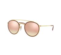 Ray - Ban Unisex RB3647N 001/7O Lunettes de soleil Métal Or Marron Ronde Normale
