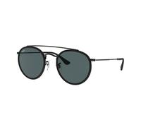 Ray - Ban Unisex Ray - Ban RB3647N 002/R5 Lunettes de soleil Métal Noir Bleu Ronde Normale
